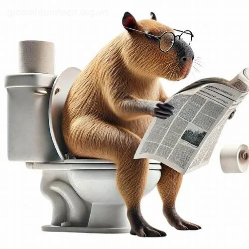 Hình avatar capybara ánh mắt trầm ngâm suy tư.