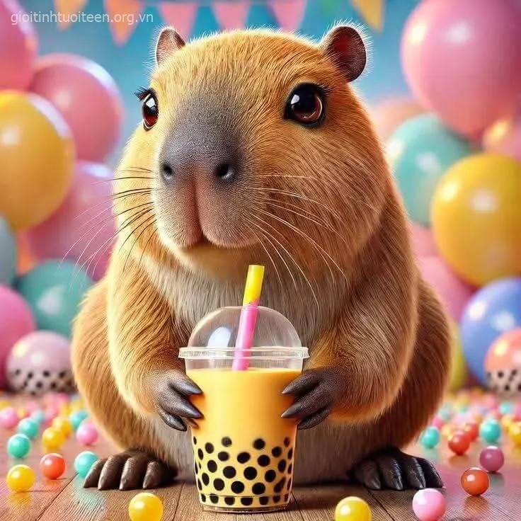 Avatar capybara phong cách cute chibi đầy dễ thương.