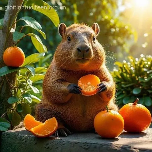 Hình avatar capybara phong thái tự tin.
