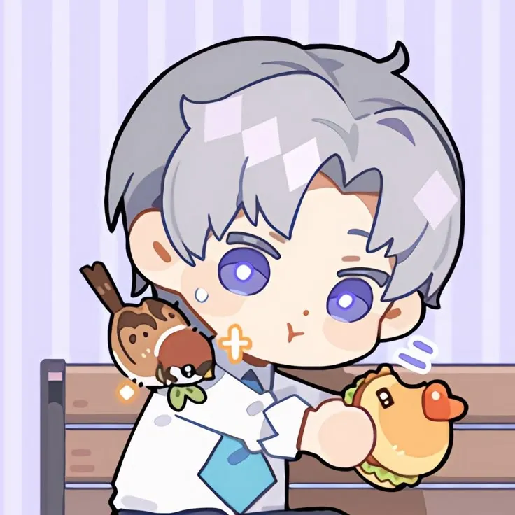 Icon đôi vô hồn nhìn chằm chằm ngộ nghĩnh