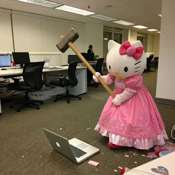 Icon mèo kawaii gương mặt vô tri cực kỳ troll.