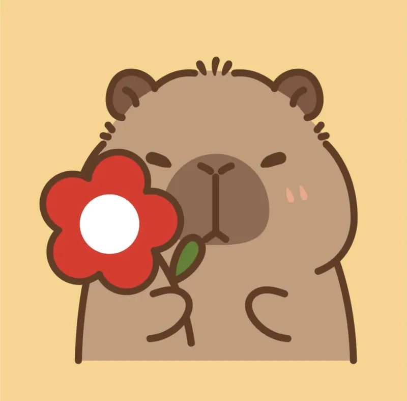 Hình capybara tí hon cực ngộ nghĩnh.