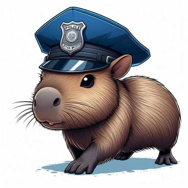 Meme capybara cosplay cảnh sát