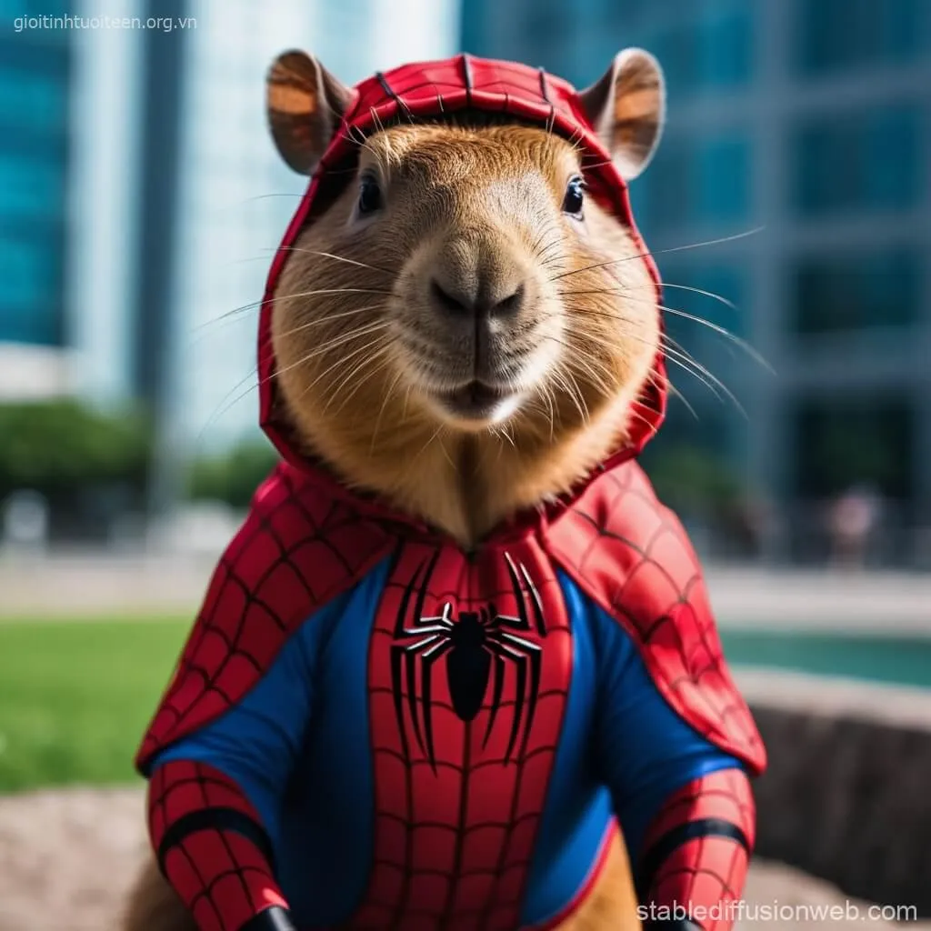 Avatar capybara hóa thân Spiderman
