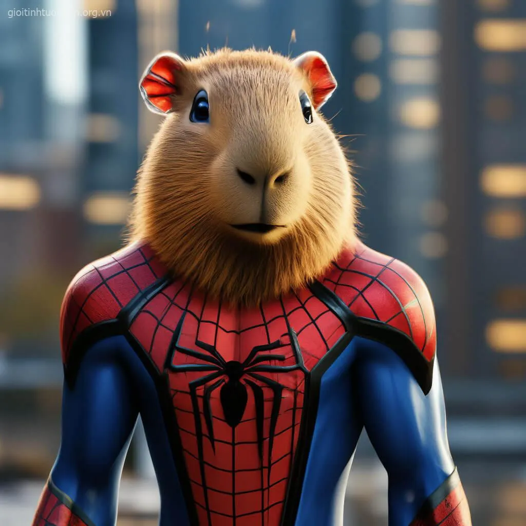 Meme capybara cosplay người nhện ngầu lòi.