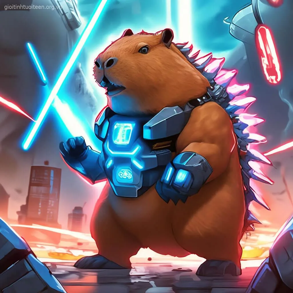 Capybara cosplay Falcon tung cánh bay.