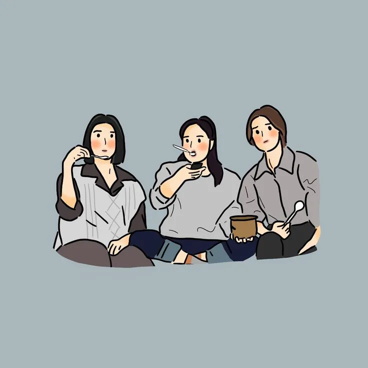 Ảnh đại diện băng 3 cá nhân dễ thương, cực kỳ đáng yêu.