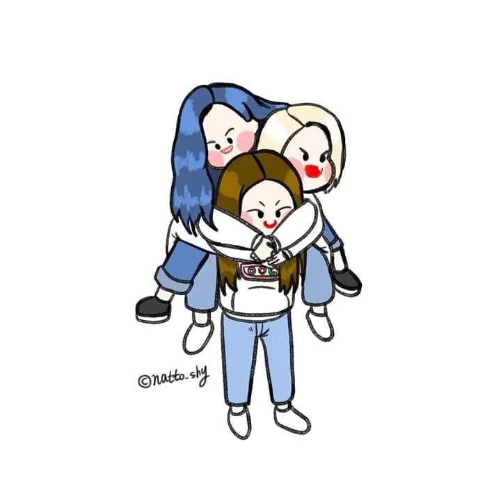 Avatar nhóm 3 người dễ thương, mang cảm giác vui tươi.