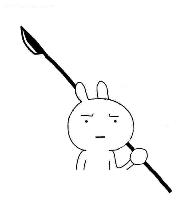 Meme ảnh chế người que cầm phóng lợn siêu hài.
