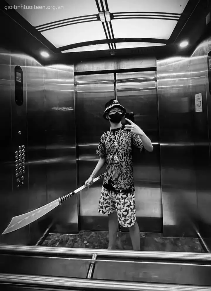 Ảnh chế cầm cây phóng lợn với thần thái.