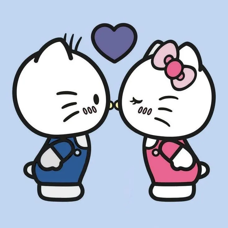 Hình chibi cặp Kitty dễ thương.