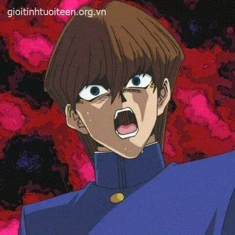 Biểu cảm Kaiba sững sờ ánh mắt rối loạn