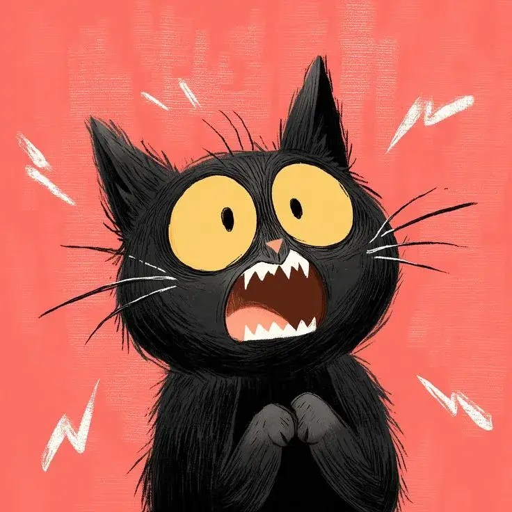 Meme mèo đen há mồm cực hài cực nhây