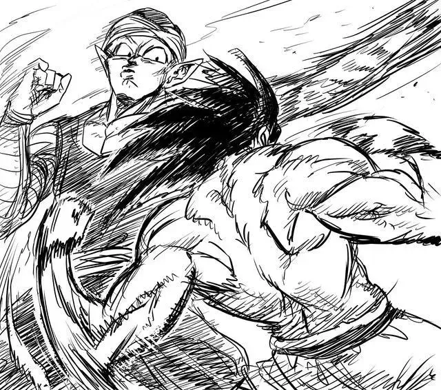 Hình Manga đánh nhau dễ thương giữa cặp Songoku và Picollo