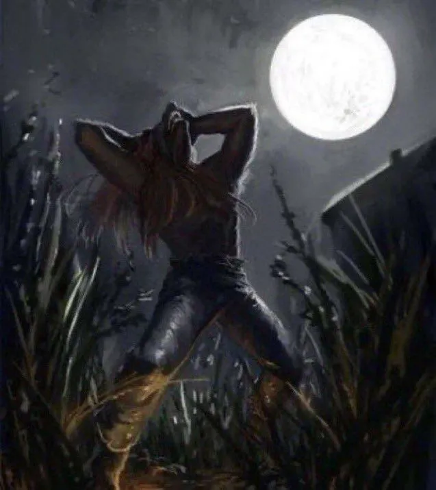 Sói dữ tợn với ánh nhìn đầy u ám dưới trăng