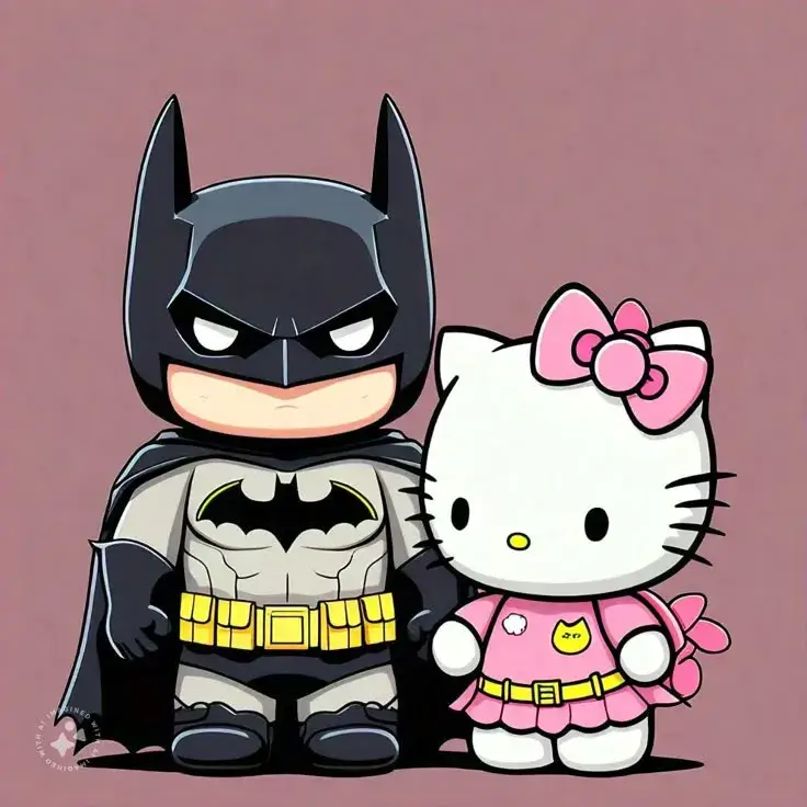 Avatar Kitty và Batman ngọt ngào ánh nhìn tình tứ.