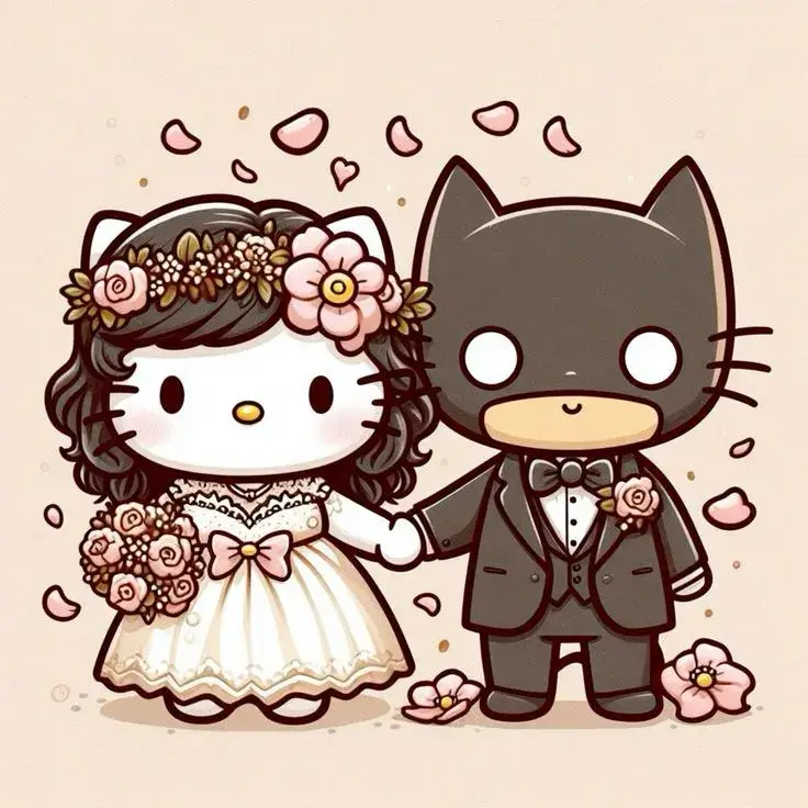 Avatar đôi Hello Kitty và Batman đám cưới