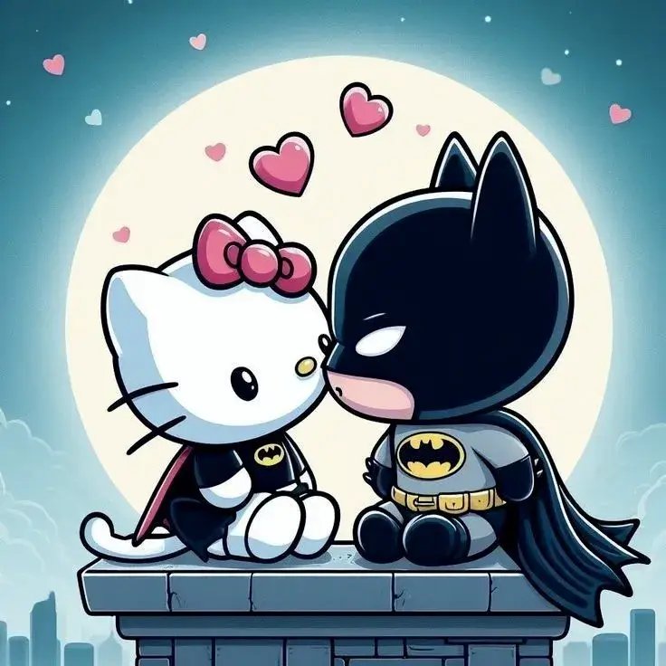 Avatar Kitty xinh xắn sánh đôi cùng Batman dịu dàng.