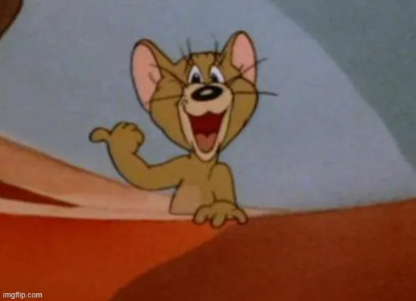 Meme chuột Jerry chỉ trỏ ngạc nhiên khiến ai cũng cười