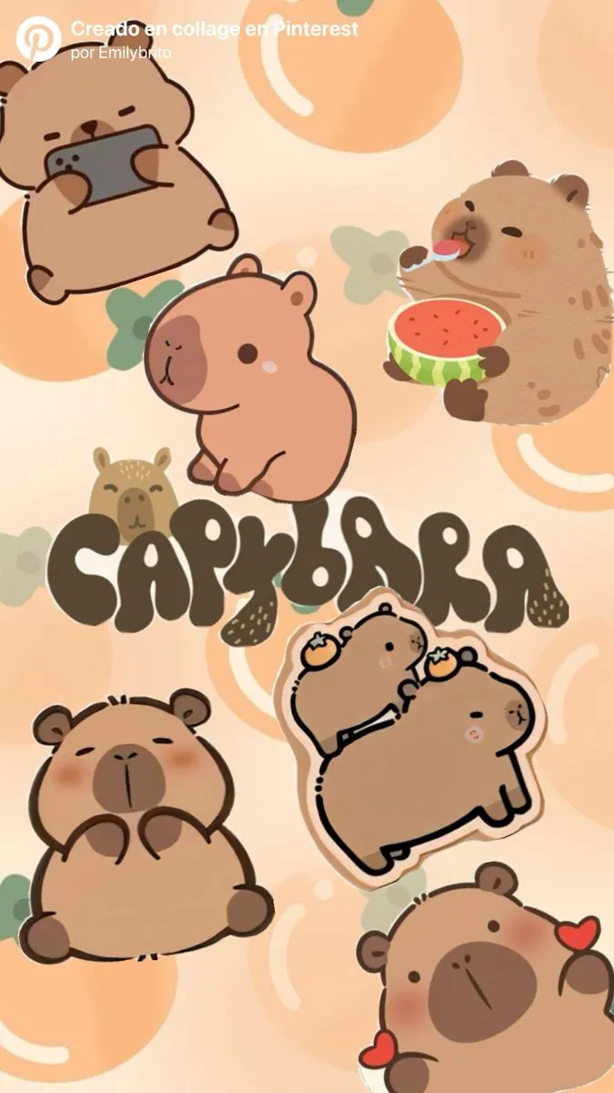 Ảnh nền capybara cute đáng yêu hết nấc.