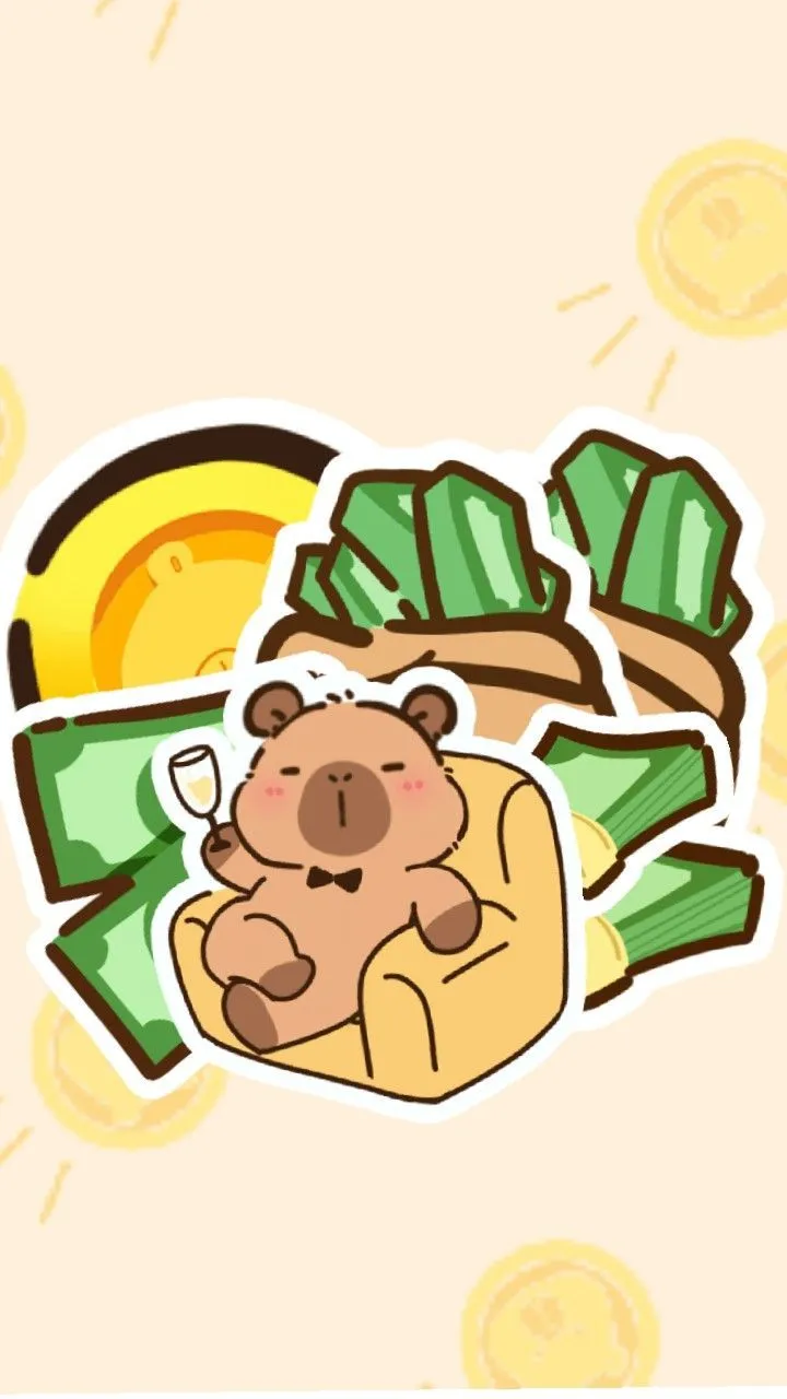 Hình nền capybara cute chibi cực xinh.