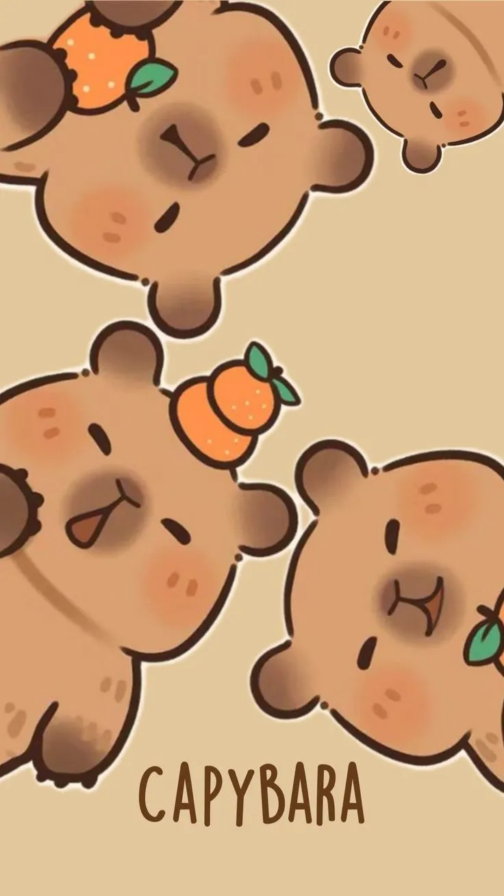 Hình nền điện thoại capybara đẹp dễ thương.