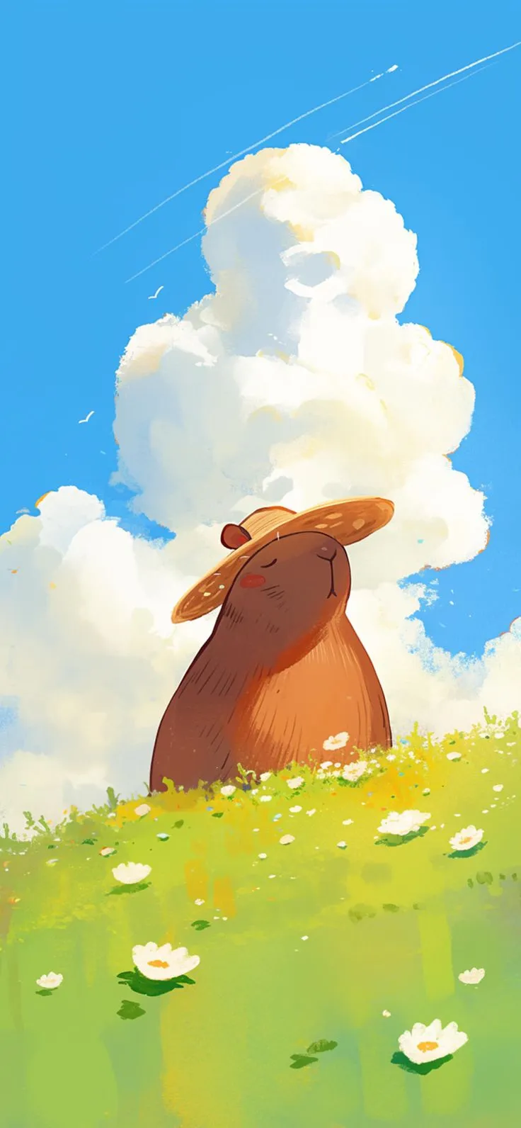 Hình nền capybara dễ thương cho điện thoại.
