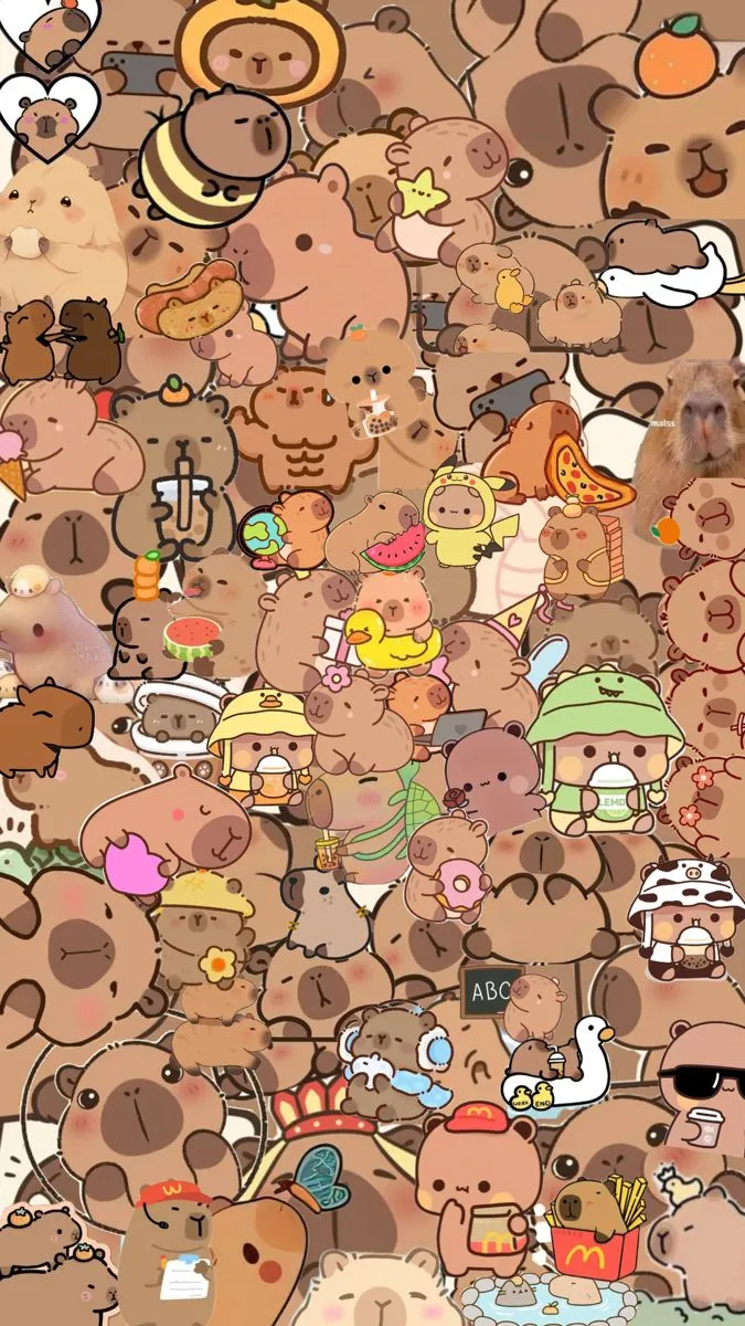 Hình nền điện thoại capybara dễ thương nhỏ xinh.