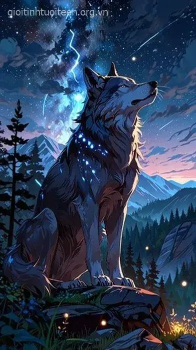 Hình nền chó anime ngầu lòi với áo giáp sắt.