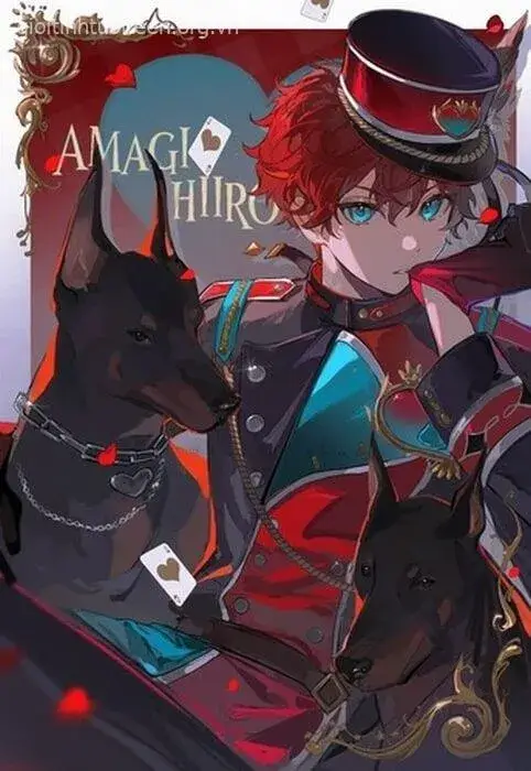 Hình nền điện thoại chó anime lạnh lùng bước đi trong tuyết.