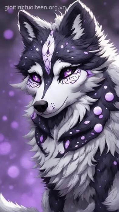 Hình nền chó anime cool ngầu với áo khoác dài tung bay.