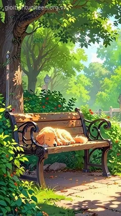 Hình nền điện thoại chó phong cách anime chiến binh dũng cảm.