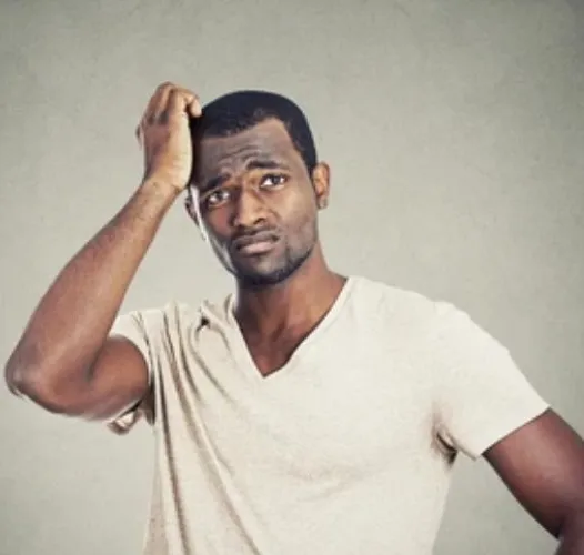 Hình vui người da đen gãi đầu khó xử bá đạo