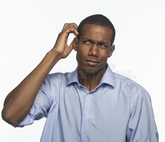 Ảnh chế anh da màu gãi đầu hoang mang sửng sốt
