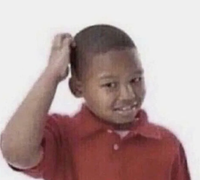 Ảnh chế anh da đen gãi đầu ngượng ngùng khó xử