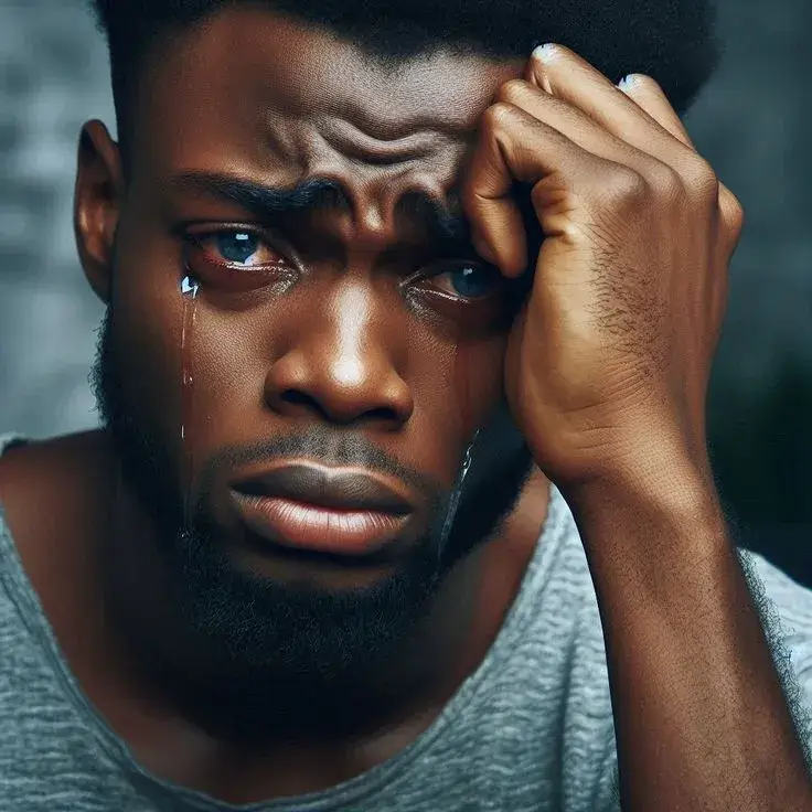 Ảnh vui anh da đen ôm đầu khóc