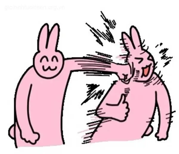 Meme hài mô tả cảnh đấm vào mặt xong xin lỗi ngọt ngào.