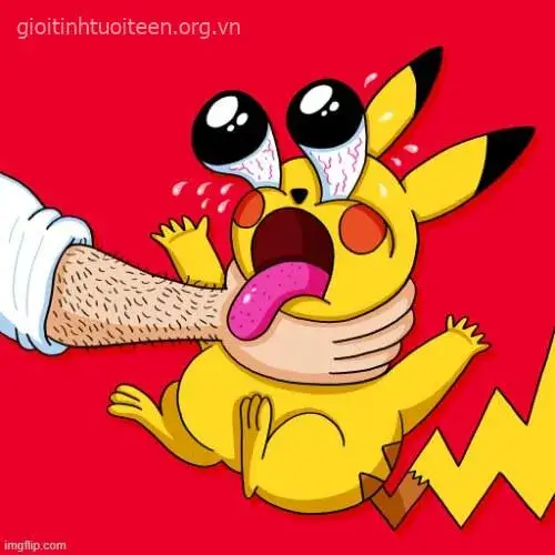 Meme Pikachu bị bóp cổ lè lưỡi