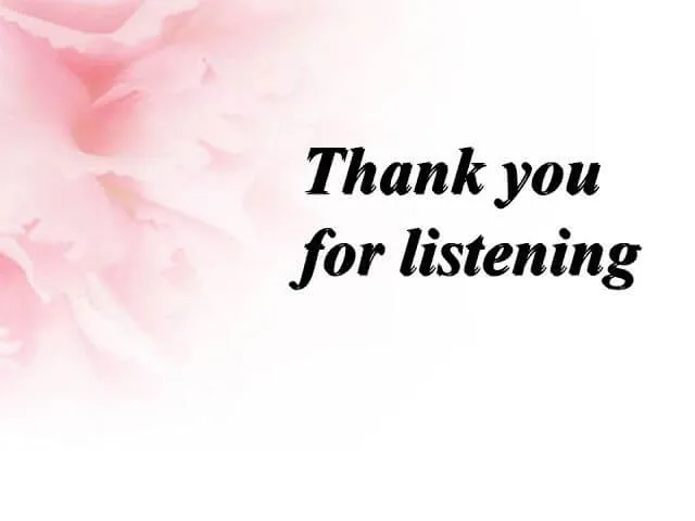 Meme đáng yêu, chữ to “Cám ơn các bạn lắng nghe”.