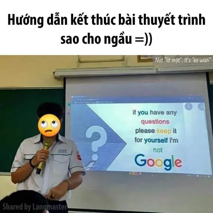 Kết thúc bài thuyết trình sao cho ngầu =))