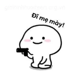 Meme cầm súng với gương mặt cực hài hước.