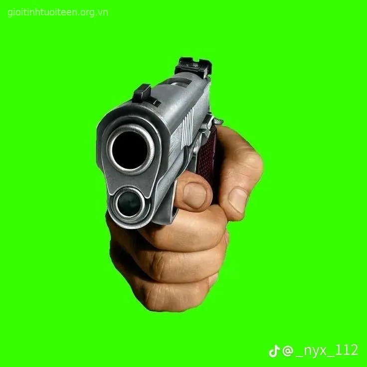 Icon cầm súng với gương mặt hài khó tả.