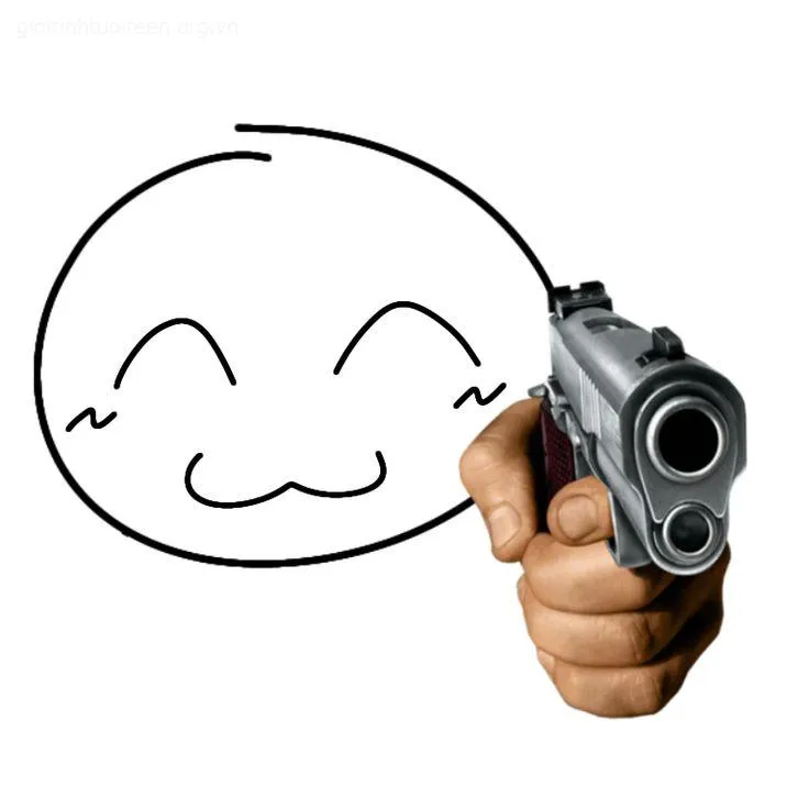 Meme cầm súng nhìn vừa đáng yêu vừa bựa.