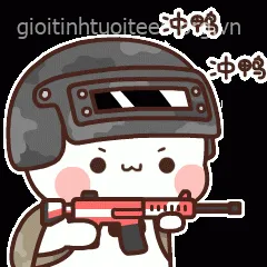 Meme cầm súng AK47 với biểu cảm troll cực mạnh.