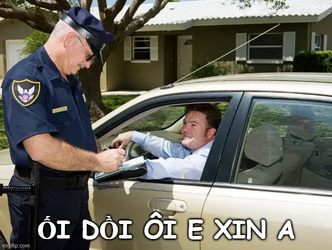 Meme cảnh sát giao thông giam xe nhưng cực dễ thương