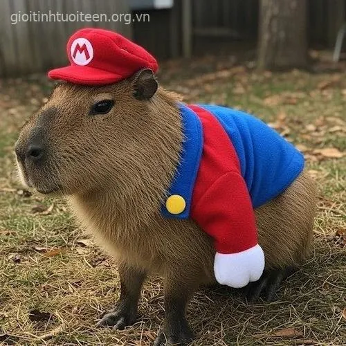 Ảnh capybara vô tri, biểu cảm trống rỗng.