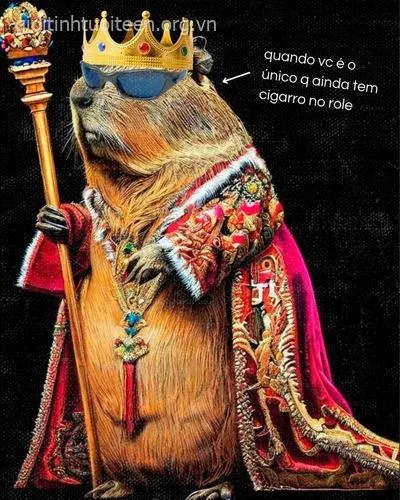 Hình ảnh capybara vô tri với gương mặt lạnh nhạt.