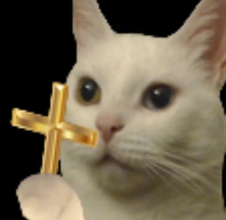 Meme mèo cầm thánh giá chống lại điều đáng sợ