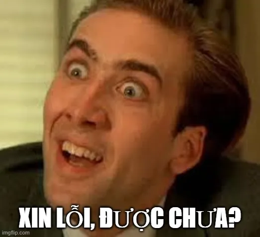 Ảnh chế hài hước gương mặt xin lỗi