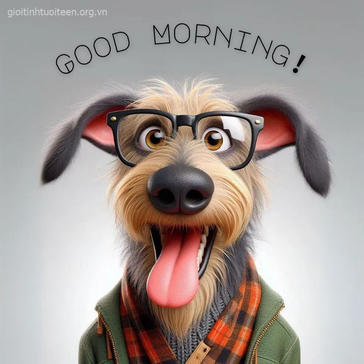 Chó cười tươi rói rạng ngời trông thật đáng yêu.